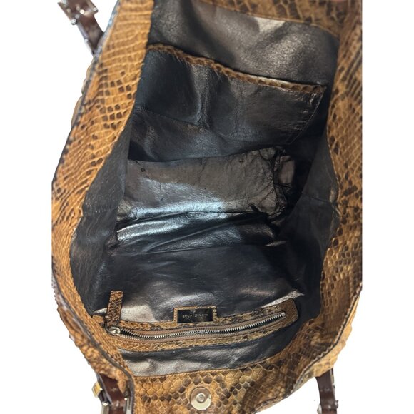 Michael Kors Genuine Soft Snake Skin Leather Women's Brown Shoulder Bag - Picture 10 of 11